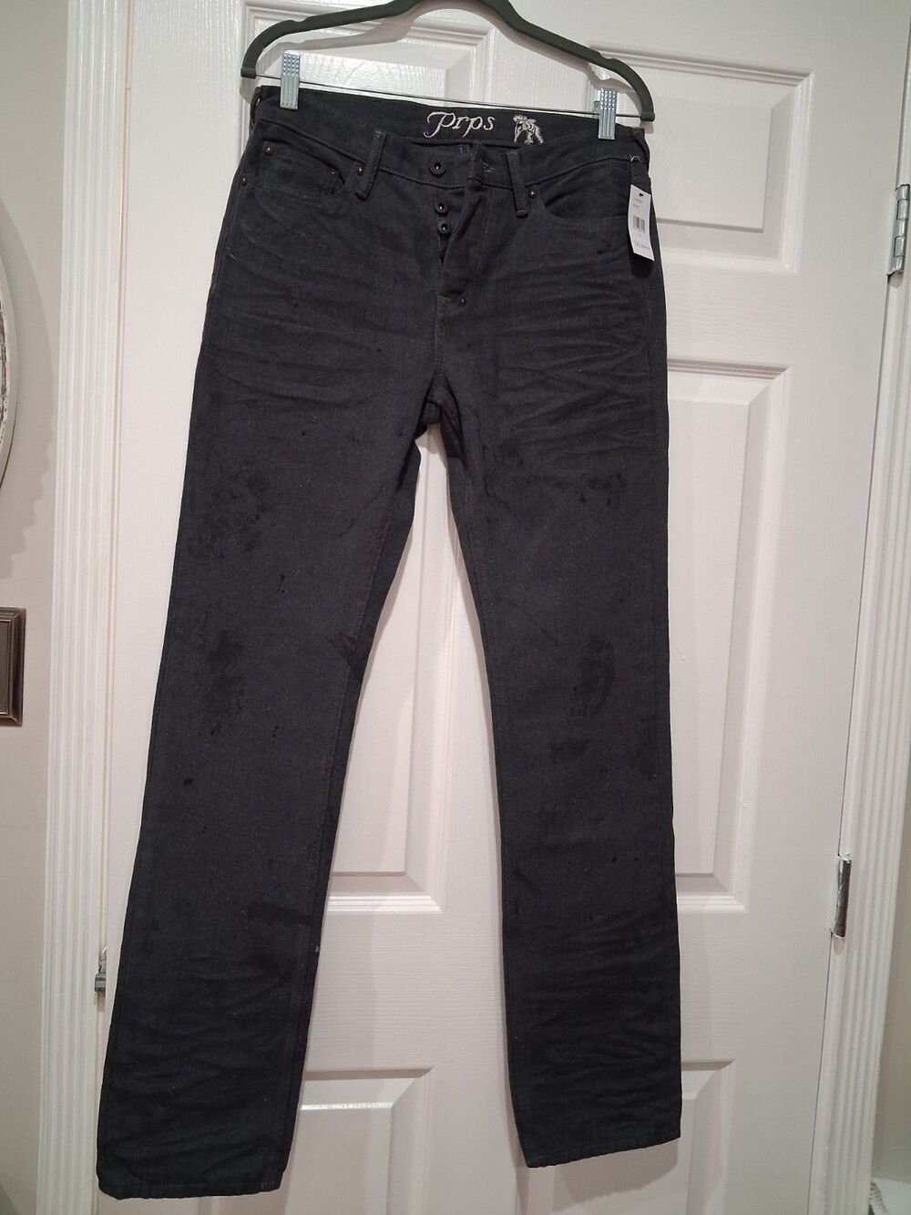 $298 PRPS Demon Straight Fit Japanese Denim Jeans Black Men's Size 29 x 34NEW
